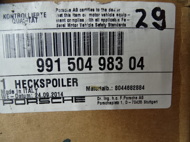 Porsche 991 GT3 Rear Topspoiler 99150498304 NEW