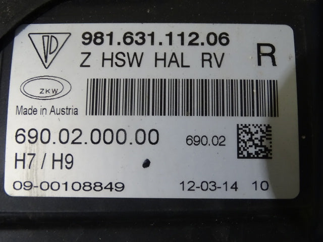 Porsche 981 Headlight R  98163111206   USED  98163111208