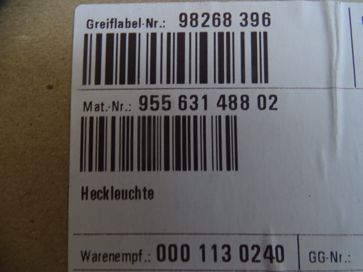 Porsche Cayenne 2008 Right rear light  NEW  95563148802