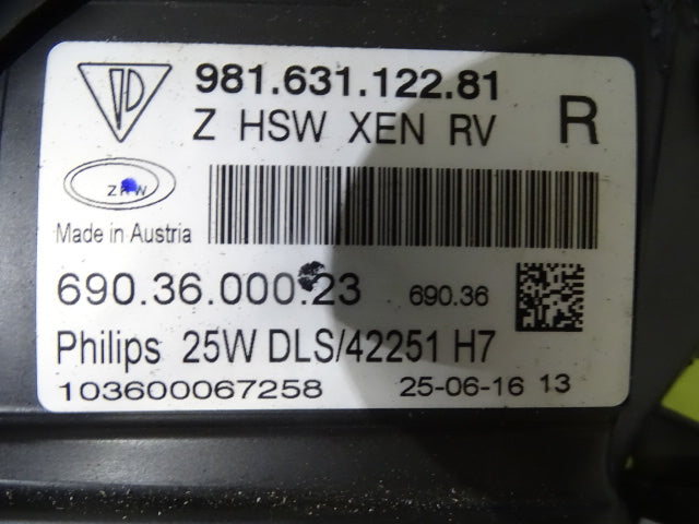 Porsche Cayman GT4 Headlight Right 98163112281 98163122282 98163122281  USED