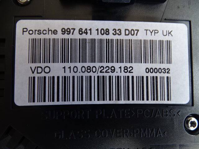 Porsche 997 Instrumentcluster Tiptronic 99764110833 D07  UK  NEW